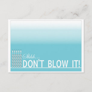 Shh Surprise Birthday Party Invitation   Teal