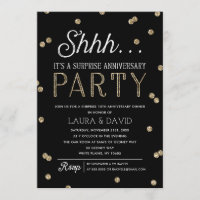 Shh Surprise Glitter Confetti Anniversary Party