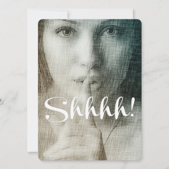 Shh! Unique Chic Fun Surprise party Invitation (Front)