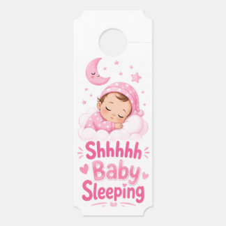 Shhh Baby Girl Sleeping - Large Ticket doorhanger