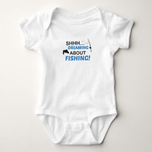 Shhh...dreaming about fishing!,Fishing Baby  Bodysuit