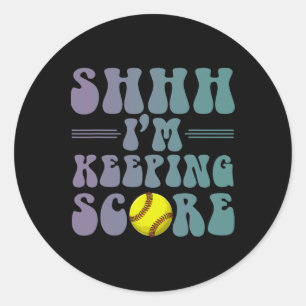 Shhh I'm Keeping Score Softll Hippie Design Classic Round Sticker