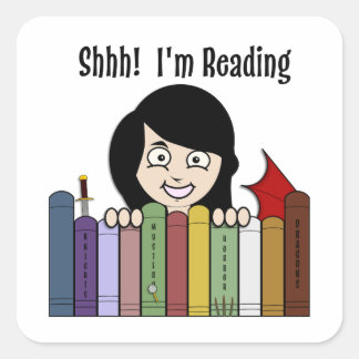 Shhh, I'm Reading Square Sticker