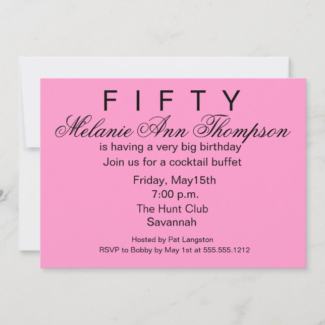 Shhh, It's a Surprise 50th Birthday Invitation (Front)