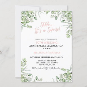 Shhh It's a surprise 50th Wedding Anniversary Invitation