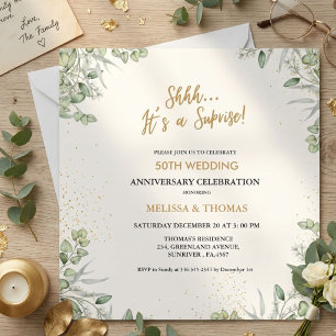 Shhh It's a surprise 50th Wedding Anniversary Invitation