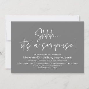 Shhh, It's a Surprise Birthday Party Celebration Invitation