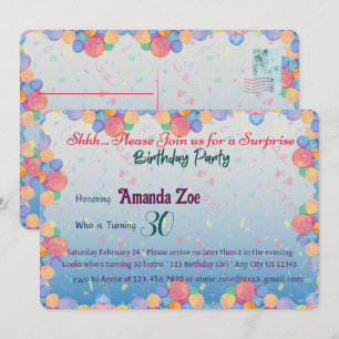 SHHH.. It's a Surprise Birthday Party Invitation