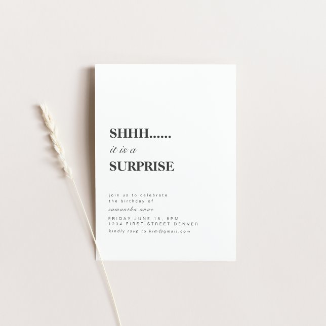 Shhh.. It's A Surprise Birthday Party Invite (Creator Uploaded)