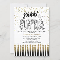 Shhh! It's a Surprise Fun 50th Birthday Candle 