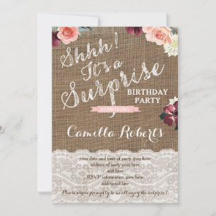 Shhh! It's a Surprise Party, Milestone Birthday Invitation