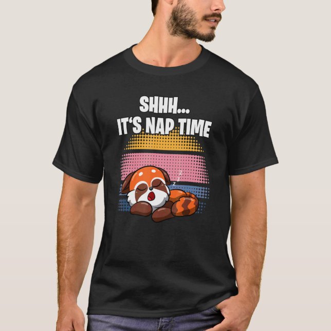 Shhh  It's Nap Time  Sleepy Red Panda T-Shirt (Front)