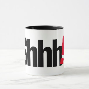 Shhh! Letter Print Mug - Minimalist Coffee Cup!