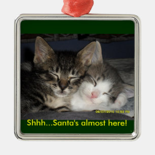 Shhh...Santa's almost here! Metal Tree Decoration