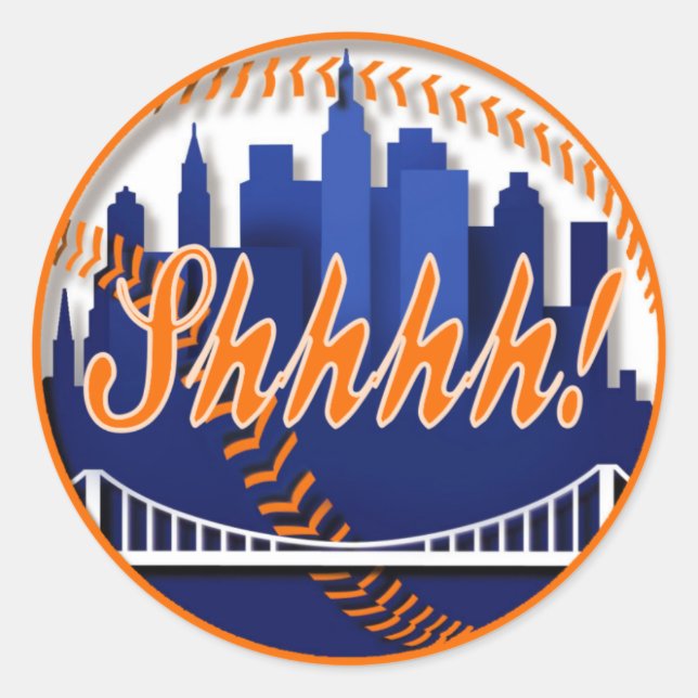 Shhh sticker for baseball invite (Front)