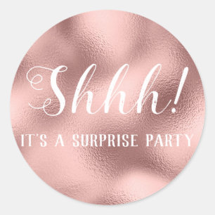 Shhh! Surprise Birthday Party Birthday Classic Round Sticker