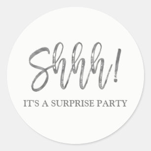 Shhh! Surprise Birthday Party Birthday Classic Round Sticker