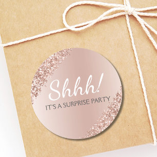 Shhh! Surprise Birthday Party Birthday Classic Round Sticker