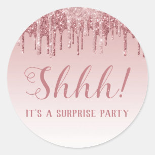 Shhh! Surprise Birthday Party Birthday Classic Round Sticker
