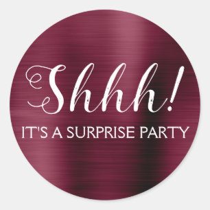 Shhh! Surprise Birthday Party Classic Round Sticker