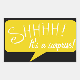 Shhh Surprise Party - Sticker - Black and Gold