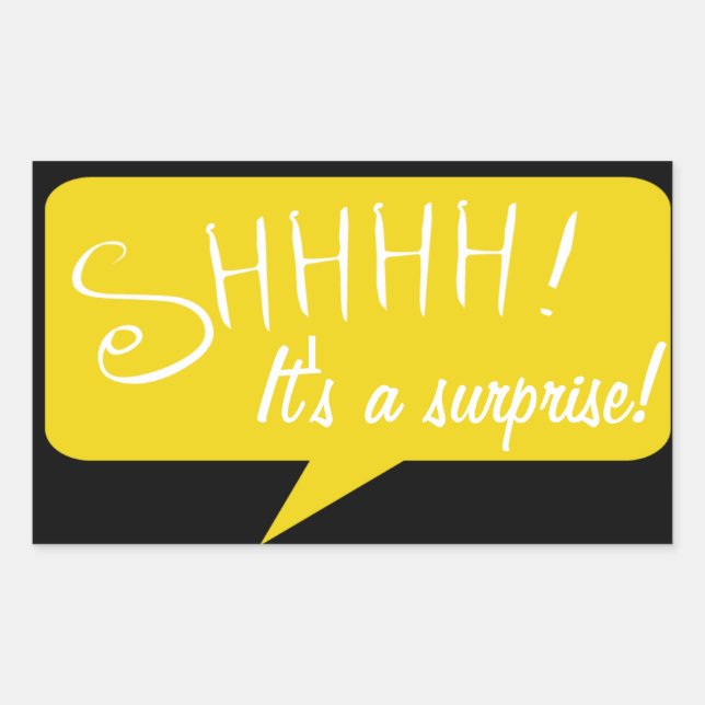 Shhh Surprise Party - Sticker - Black and Gold (Front)