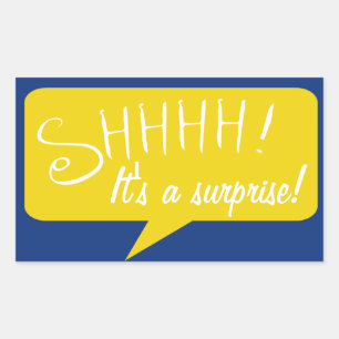 Shhh Surprise Party - Sticker - Blue and Gold