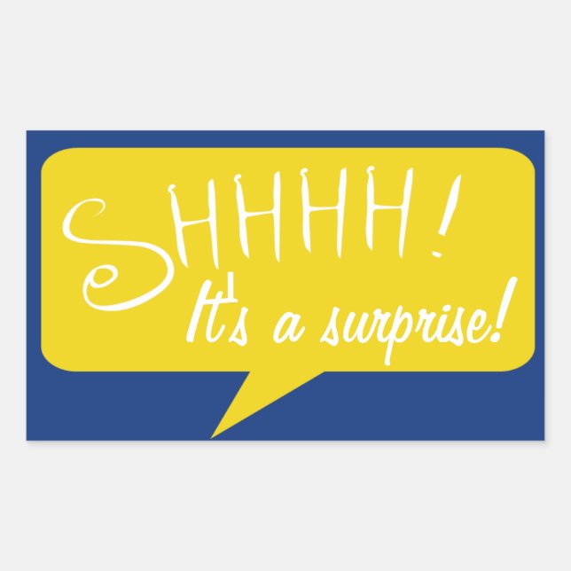 Shhh Surprise Party - Sticker - Blue and Gold (Front)