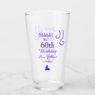 Shhhh it's 60th birthday add name purple spanish r glass