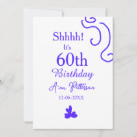Shhhh it's 60th birthday add name purple spanish r
