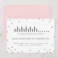 Shhhhh, surprise birthday party invitation