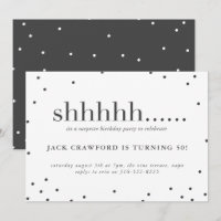 Shhhhh, surprise birthday party invitation