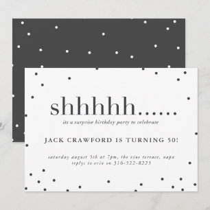 Shhhhh, surprise birthday party invitation