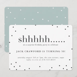 Shhhhh, surprise birthday party invitation