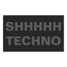 SHHHHH TECHNO Sticker grey on black