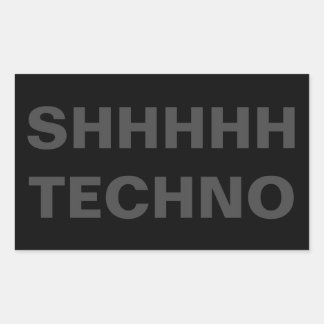 SHHHHH TECHNO Sticker grey on black