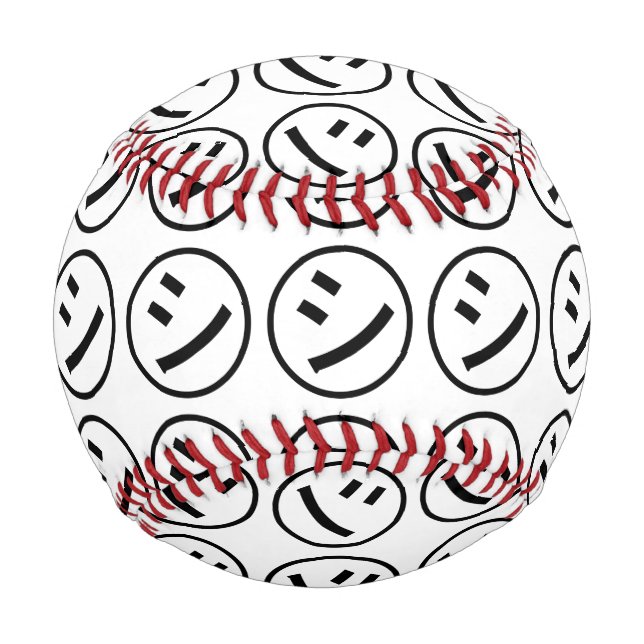 ㋛ Shi Kana Katakana Smiling Emoji / Emoticon Baseball (Front)