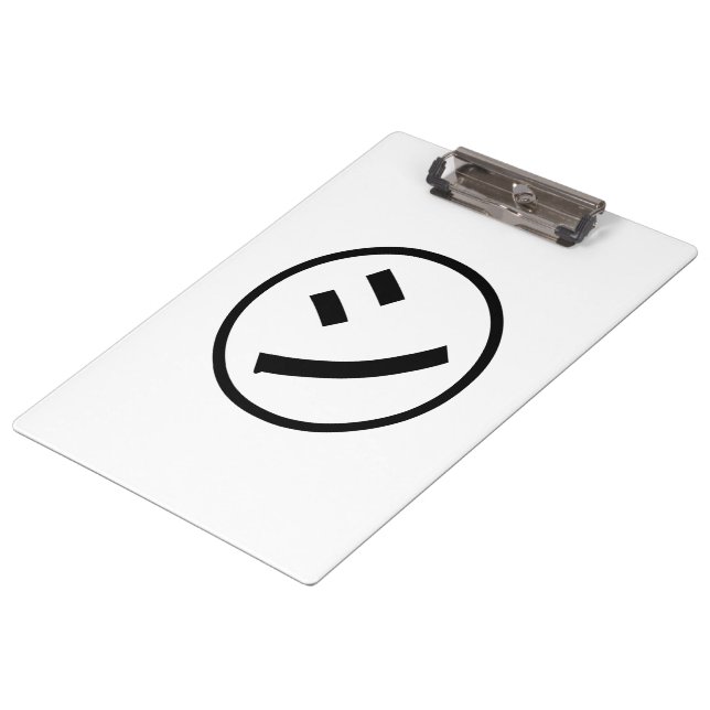 ㋛ Shi Kana Katakana Smiling Emoji / Emoticon Clipboard (Angled)