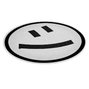 ㋛ Shi Kana Katakana Smiling Emoji / Emoticon Cutting Board