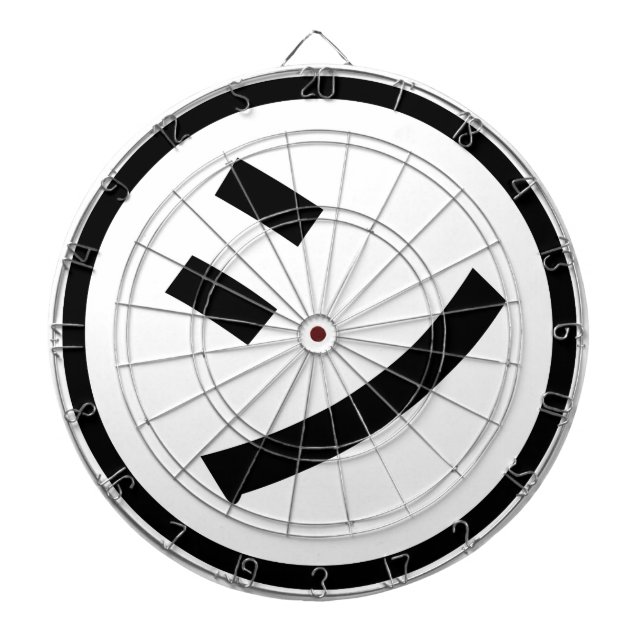 ㋛ Shi Kana Katakana Smiling Emoji / Emoticon Dartboard (Front)