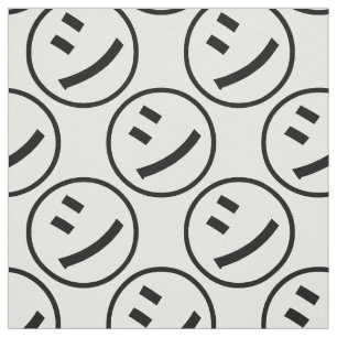 ㋛ Shi Kana Katakana Smiling Emoji / Emoticon Fabric