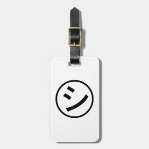 ㋛ Shi Kana Katakana Smiling Emoji / Emoticon Luggage Tag