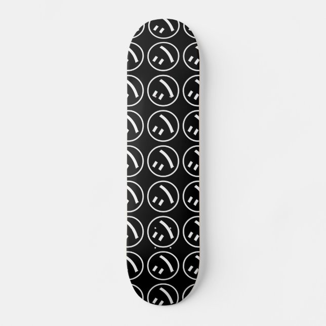 ㋛ Shi Kana Katakana Smiling Emoji / Emoticon Skateboard (Front)