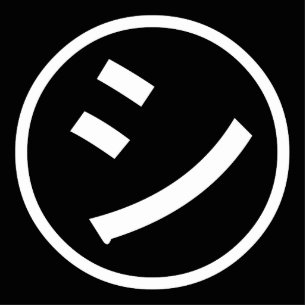 ㋛ Shi Kana Katakana Smiling Emoji / Emoticon Standing Photo Sculpture