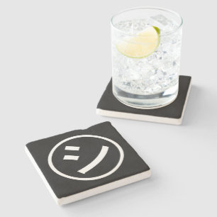 ㋛ Shi Kana Katakana Smiling Emoji / Emoticon Stone Coaster