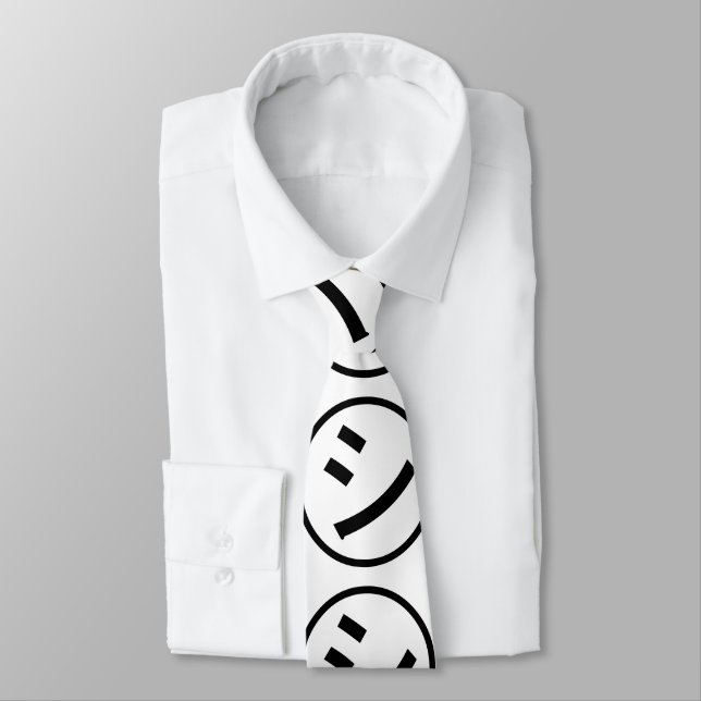 ㋛ Shi Kana Katakana Smiling Emoji / Emoticon Tie (Tied)