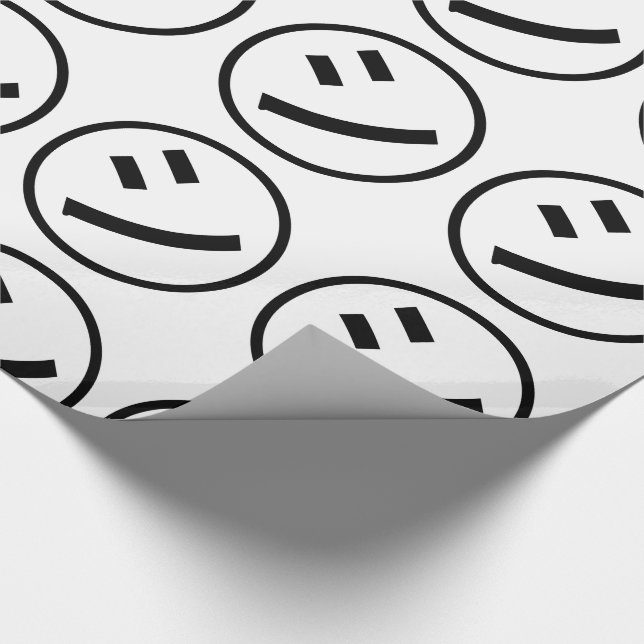 ㋛ Shi Kana Katakana Smiling Emoji / Emoticon Wrapping Paper (Corner)