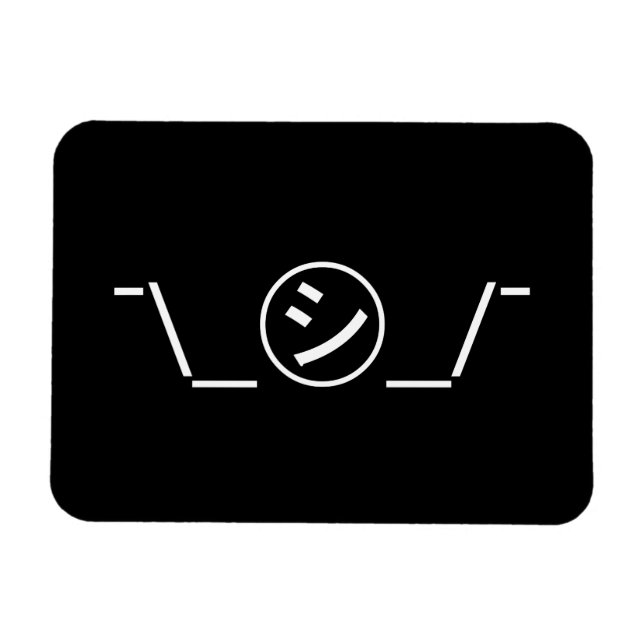 Shi Kana Shrug Emoticon ¯\_㋛_/¯ Japanese Kaomoji Magnet (Horizontal)