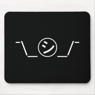 Shi Kana Shrug Emoticon ¯\_㋛_/¯ Japanese Kaomoji Mouse Mat