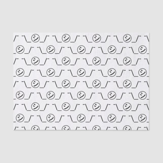 Shi Kana Shrug Emoticon ¯\_㋛_/¯ Japanese Kaomoji Tissue Paper (Front)